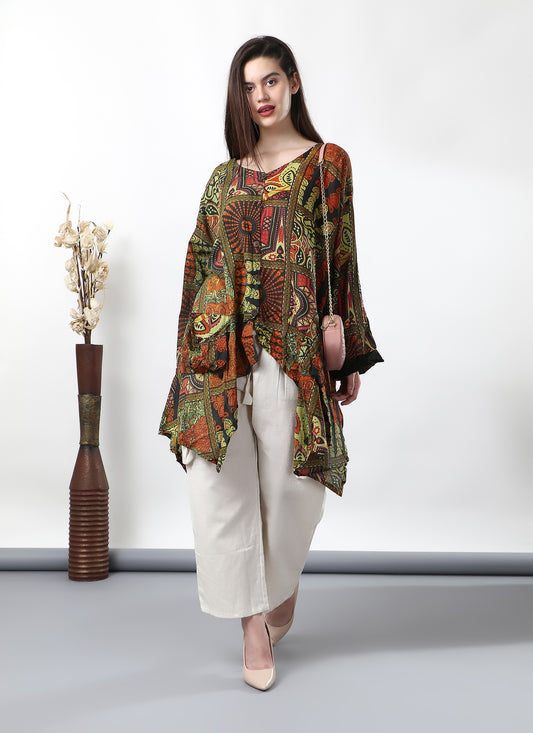 Mama Mix Orange Flare Kurta