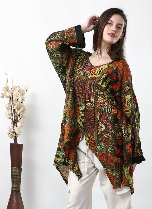 Mama Mix Orange Flare Kurta