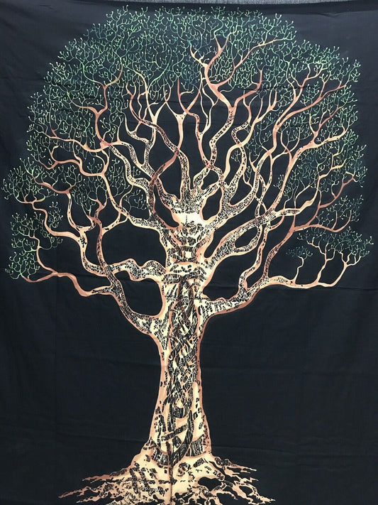 Indische Wandtuch Weltenbaum Wandbehang | Meditation |